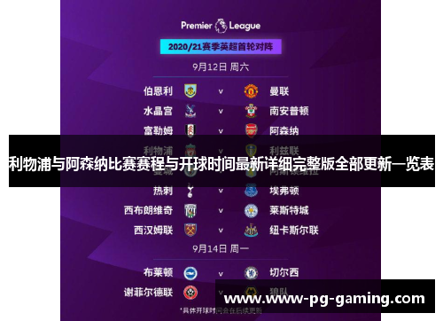利物浦与阿森纳比赛赛程与开球时间最新详细完整版全部更新一览表 利物浦与阿森纳比赛赛程与开球时间最新详细完整版全部更新一览表